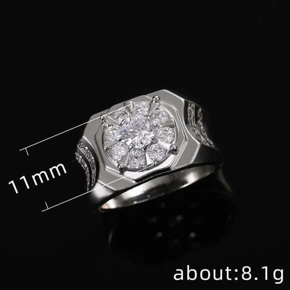 😍Engagement Flower Dazzle CZ Dainty Flower Ring Men/Women, L173 - Picture 6 of 6